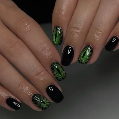 Halloween CatS Eye Press On Nail Pieces