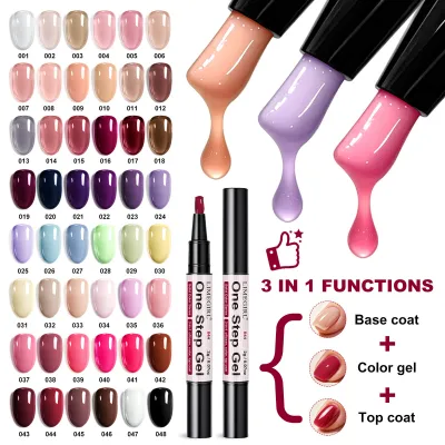 LIMEGIRL 48 Solid Color Nail Art ONE Step Glue
