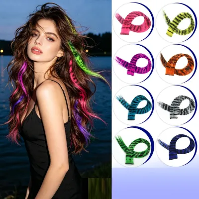 Clip In Multicolor Leopard Hair Extension
