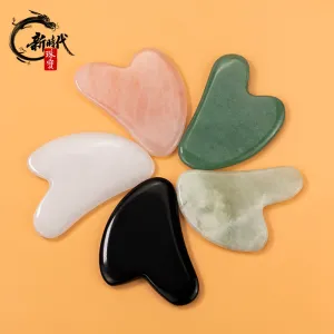 Direct Supply Of Powder Crystal Scraping Board Dongling Yuxiu Jade Obsidian White Jade Scraping Tablet Face Massager Custom