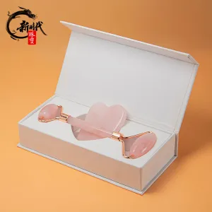 Natural Crystal Roller Massager Set Beauty Face Thin Face Scraping Board Xiuyu Powder Crystal Massage Rough Stone