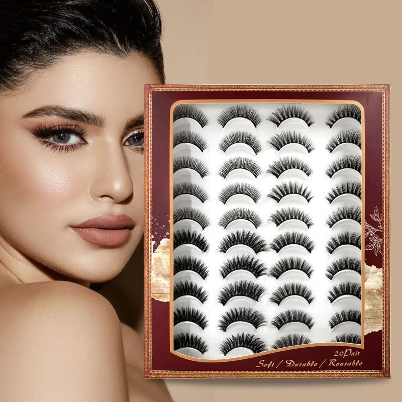 Wholesale Thick Artificial False Eyelashes 20 Pairs Of False Eyelashes Thick Eyelashes Eyelashes