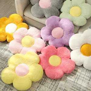 45cm Fluffy Long Plush Flower Cushion Soft Winter Warm Sunflower Shape Flowers Pillow