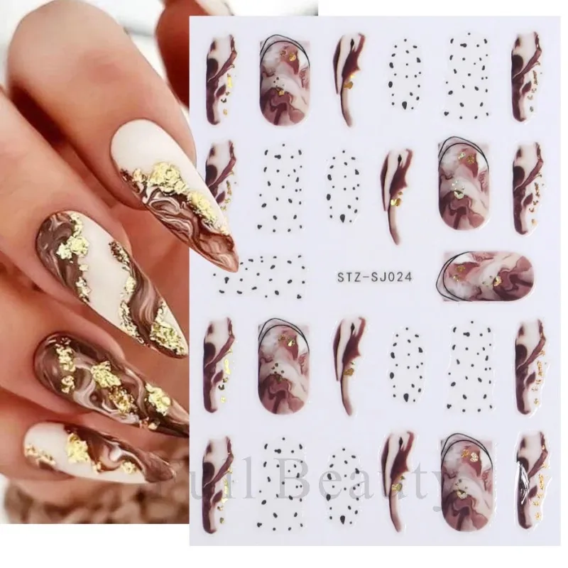 Nail Stickers 3D Diamond Art Sticker Full Oil Film Stamping Gold Imitation  From Bingjilin, $28.07