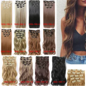 High Temperature Silk Chemical Fiber Wig 16 Card Seamless Hair Extension Piece Fashion