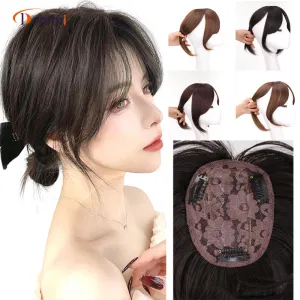 Air Bangs In The Middle Of The Bangs Wig Bangs On The Top Of The Head Replacement Block Natural Traceless Hairline 30Cm