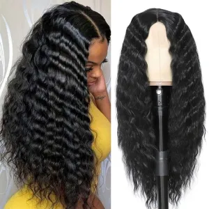 Wig Natural Mid-Section Wavy Curly Braid Craft African Small Curly Wig Long Curly Hair High Temperature Silk Full Headgear