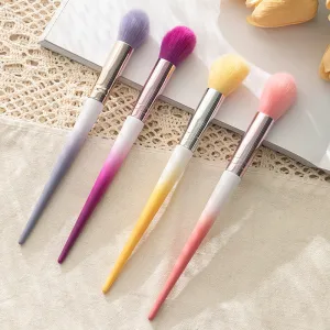 9 Pieces Small Purple Potato Makeup Brush Set Long Rod Soft Plant Fiber Hair Purple Makeup Brush