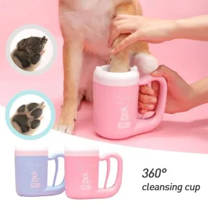 Outdoor Portable Pet Dog Paw Cleaning Cup Soft Silicone Foot Washer Cleaning Dog Paw Semi-Automatic Fast Foot Washer