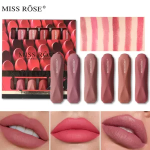 MISS ROSE Beauty Makeup Matte Matte 12-Color Lipstick Set Box Non-Stick Cup Lazy Red Set