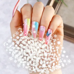 WomenS Christmas White Snowflake Luminous Laser Nail Art Stickers 12PcsSet