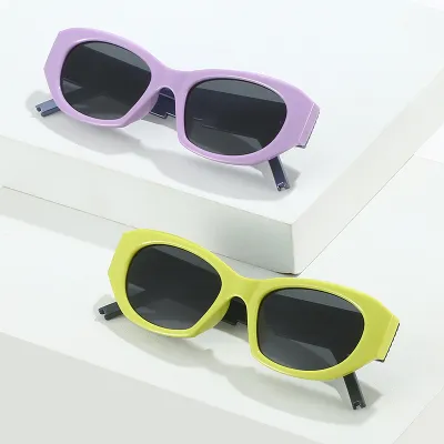 Women Fashion Personalized Cat Eye Color Block Sunglasses