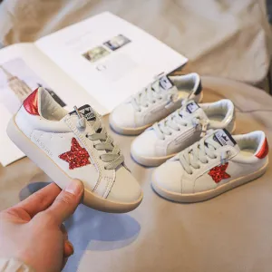 Kids Girls Boys Spring Autumn Fashion Casual Pu Color Matching Breathable Star Board Shoes