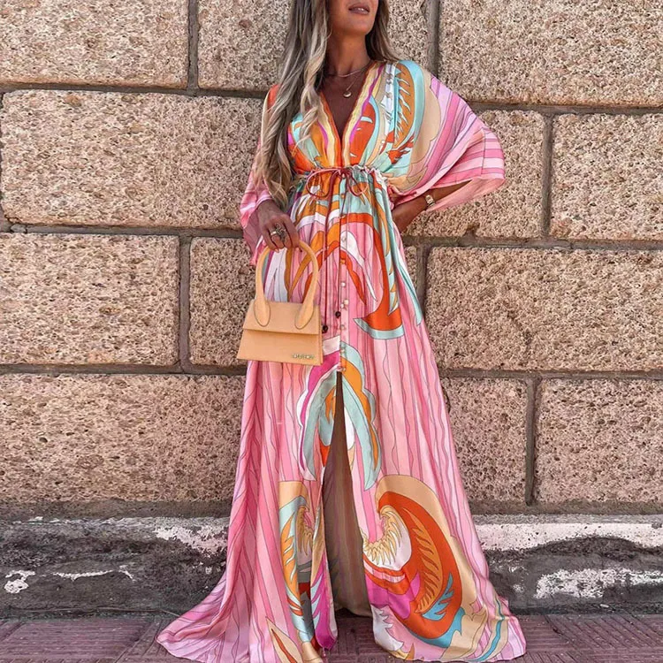 chinese dress ladies Resort Beach 2 Two Slit Party Maxi Long Dresses for Women