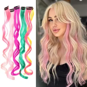 Fashion Long Curly Hair Wig Highlighting Hair Patch