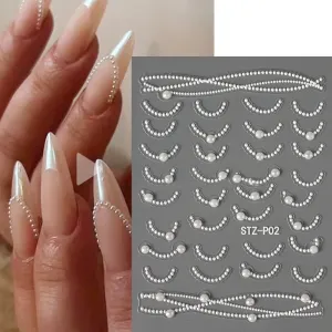 Embossed Stereo Pearl Print Nail Art Sticker