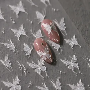 Fashion Butterfly Embossed Nail Art Sticker