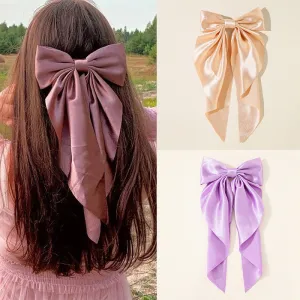 Women Fashion Solid Color Bow Hairpin