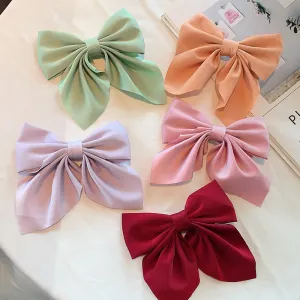 Women Fashion Solid Color Bow Hairpin