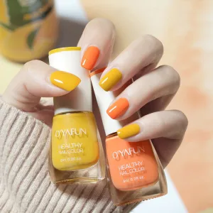 Women Fashion Solid Color Nail Polish Non-Baking Quick-Drying Long-Lasting Tearable Nail Polish