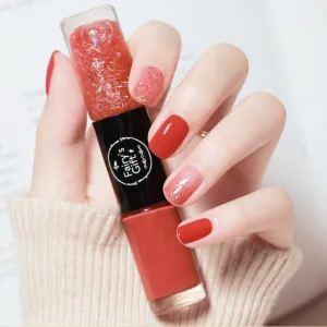 Women Fashion Sequin Double-Headed Non-Baking Long-Lasting Quick-Drying Non-Peeling Nail Polish