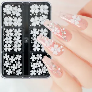 Fashion Four-Leaf Clover Rhinestone Nail Accessories