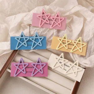 Creative Solid Color Stars Hollow Hair Clip