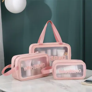 Portable Translucent Frosted Cosmetic Bag