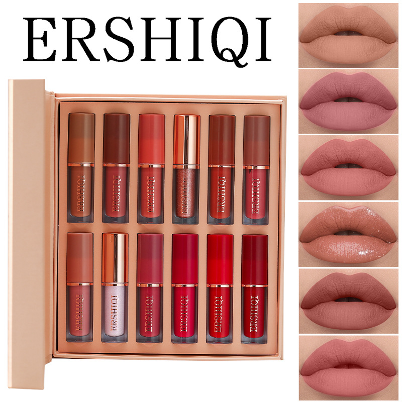 Wholesale Fashion 12 Color Matte Pearlescent Non-Stick Cup Lipstick
