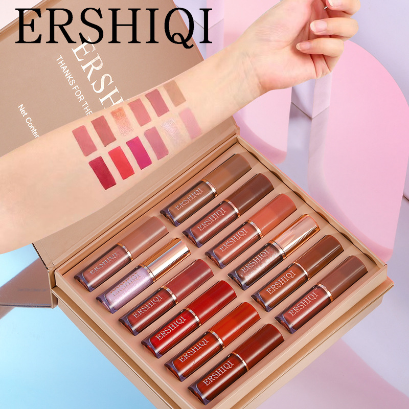 Wholesale Fashion 12 Color Matte Pearlescent Non-Stick Cup Lipstick