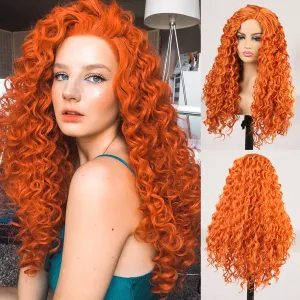 Fashion Personality Orange Long Curly Hair Wig