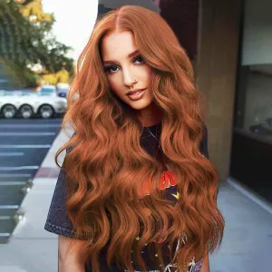 Women Fashion Solid Color Long Curly Front Lace Wig