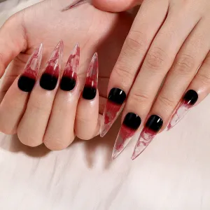 Wearing Manicure Wearing Armor Black White Love Jump Color False Nail Gold Line Nail Frosted Nail Piece