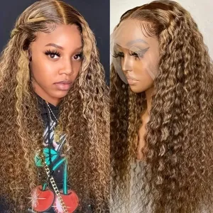Women Fashion 13X 4 Front Lace Long Curly Hair Wig