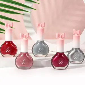 Fashion Bow Solid Color Non-Peelable Nail Polish