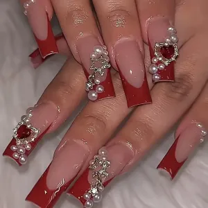 Women Fashion Pearl Star False Nails