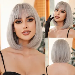 Women Fashion Solid Color Short Straight Bobo Wig