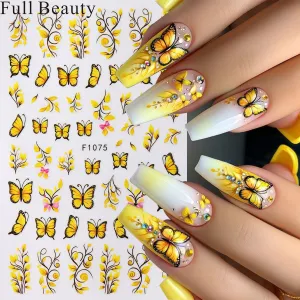 Daisy Bee Butterfly Maple Leaf Nail Art Sticker