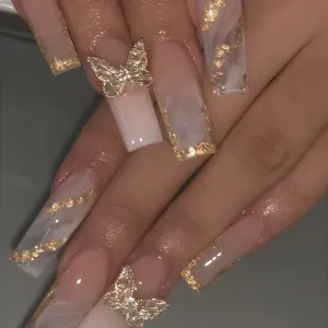 Women Fashion Elegant Butterfly Detachable Fake Nails
