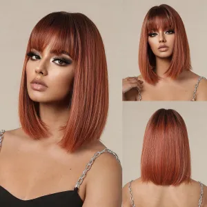 Women Fashion Gradient Straight Wig
