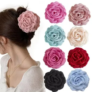 Fabric Floral Headwear Rose Hair Claw