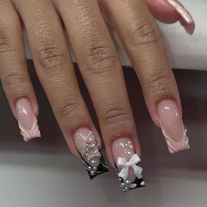 Fashion Creative 3D Water Ripple Bow Fake Nails
