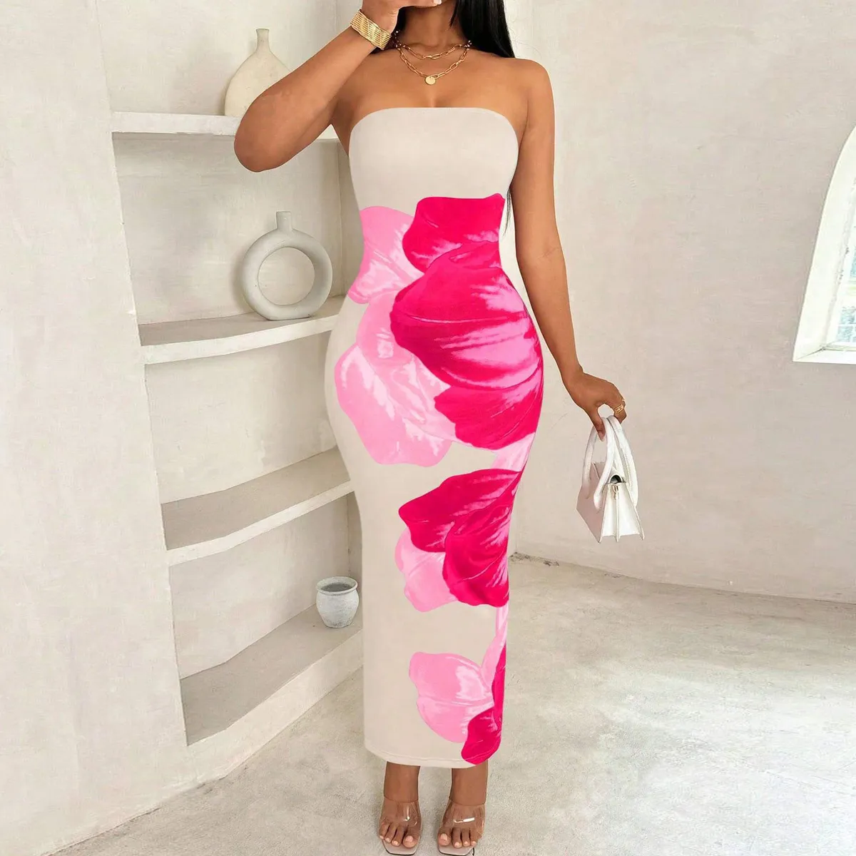 tube bodycon maxi dress Short Bodycon Sequin Homecoming Dress with Open Back– PromGirl main image 0