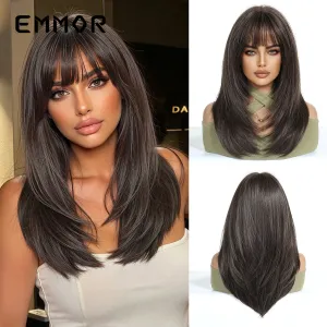 Fashion Bangs Medium-Long Straight Wig