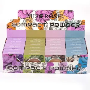 MISS ROSE SQUARE POWDER, SINGLE COLOR BOX, 4 SETS OF 24 DISPLAY BOXES