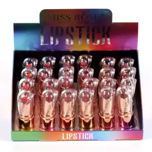 MISS ROSE COLORFUL GRADIENT MATTE NON STICK CUP LIPSTICK,6 SETS OF 24 DISPLAY BOXES