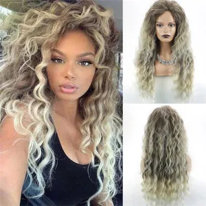 Women Fashion Highlights Gradient Long Curly Hair Wig